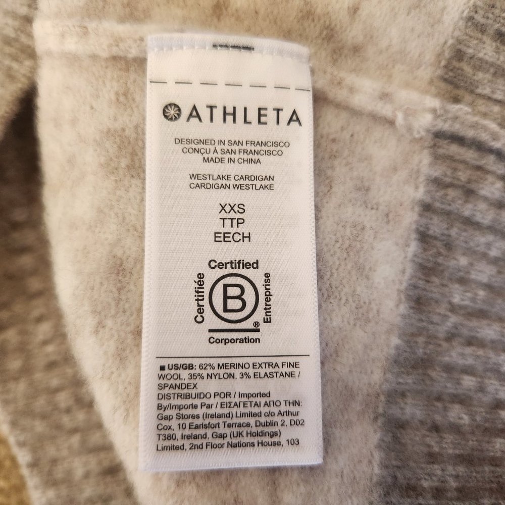 NWT Athleta Merino Blend Westlake Textured Cardigan Toasted Brown - Picture 13 of 14